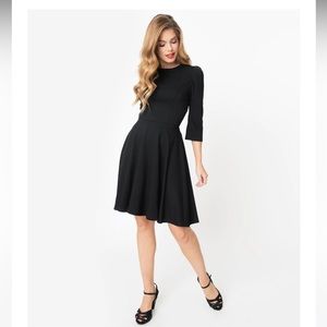 Unique Vintage Plus
Size Black Garber Fit &
Flare Dress - 2X/18